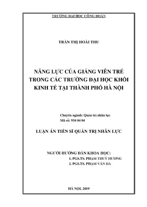 Năng lực giảng viên trẻ tại các trường đại học kinh tế 
