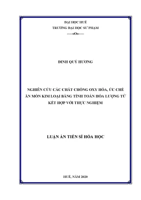 Nghiên cứu chất chống oxy hóa ức chế ăn mòn kim loại 