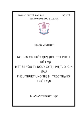 Nghiên cứu phẫu thuật và yếu tố nguy cơ tái phát di căn 