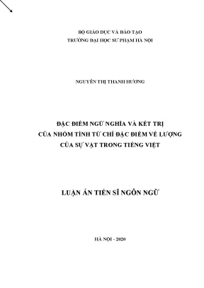 Nghiên cứu ngữ nghĩa và kết trị của tính từ chỉ lượng 