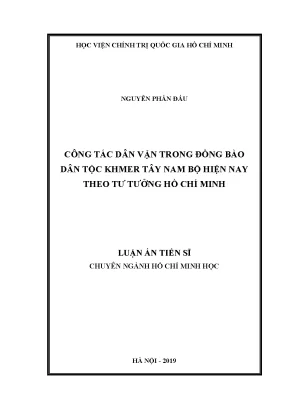 Công tác dân vận trong cộng đồng Khmer Tây Nam Bộ theo 
