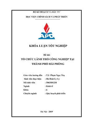 Tổ chức lãnh thổ công nghiệp tại Hải Phòng: Luận văn tốt