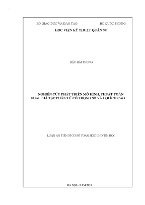 Mô Hình Thuật Toán Khai Phá Tập Phần Tử Có Trọng Số
