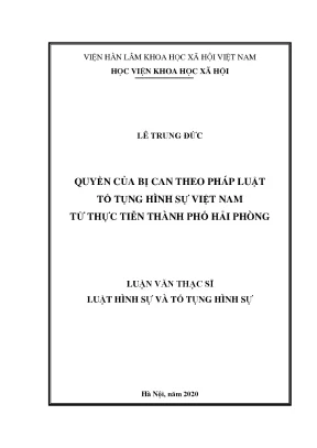 Quyền của bị can trong tố tụng hình sự Việt Nam: Nghiên