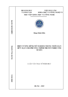 Nghiên cứu hiện tượng bùng nổ nghiệm trong phương trình 