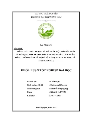 Đánh giá và giải pháp sử dụng vốn vay hộ nghèo tại xã Tà