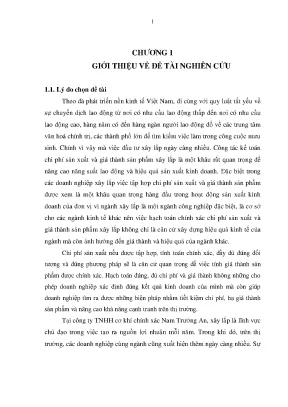 Chi phí sản xuất và giá thành sản phẩm xây lắp tại Nam