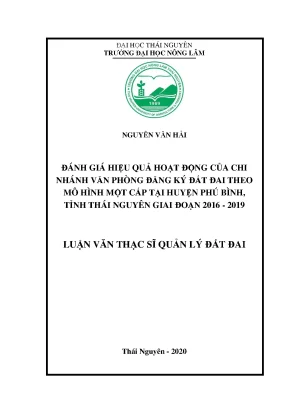 Đánh giá hiệu quả chi nhánh văn phòng đăng ký đất đai