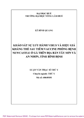 Khảo sát virus và kháng thể vaccine Newcastle ở gà tại 