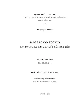 Nghiên cứu sáng tác văn học gia đình Tam Gia xã thời Nguyễn
