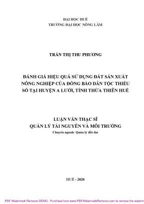Đánh giá hiệu quả sử dụng đất nông nghiệp của đồng bào