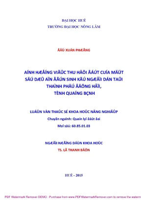 Tác động của thu hồi đất đến sinh kế người dân tại Đồng