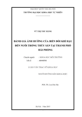 Ảnh hưởng của biến đổi khí hậu đến nuôi trồng thủy sản