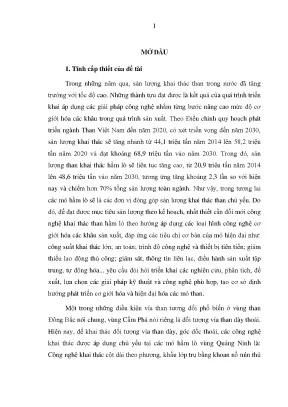 Tối ưu hóa tham số khai thác vỉa than dày dốc tại Cẩm 