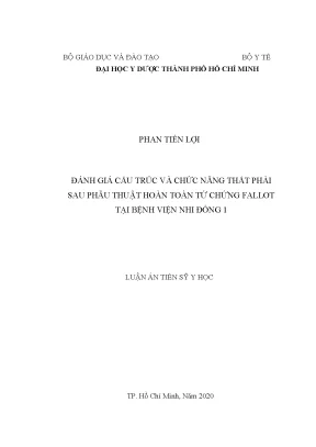 Đánh giá cấu trúc và chức năng thất phải sau phẫu thuật 
