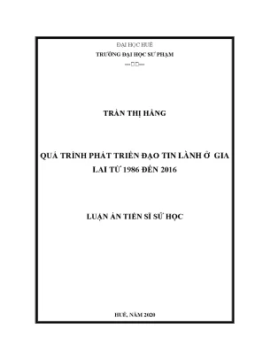 Phát triển đạo Tin Lành ở Gia Lai (1986-2016): Nghiên 