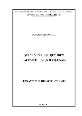 Quản lý tài liệu quý hiếm tại thư viện Việt Nam