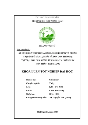 Chăm sóc và phòng trị bệnh cho lợn nái và lợn con tại 