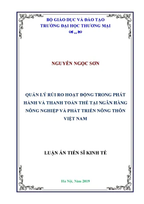 Quản lý rủi ro trong phát hành và thanh toán thẻ tại