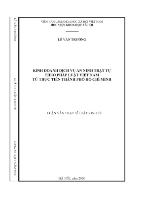 Nghiên cứu dịch vụ an ninh trật tự theo pháp luật Việt 