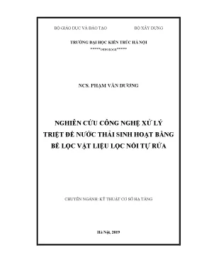 Nghiên cứu công nghệ xử lý nước thải sinh hoạt bằng bể 