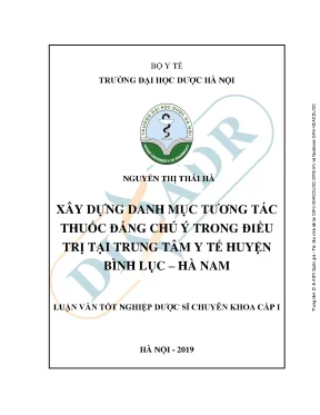 Danh mục tương tác thuốc quan trọng trong điều trị tại 
