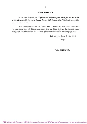 Đánh giá mô hình trồng cây dược liệu tại Quảng Trạch, 