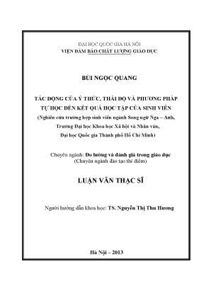 Tác động của ý thức và phương pháp tự học đến kết quả