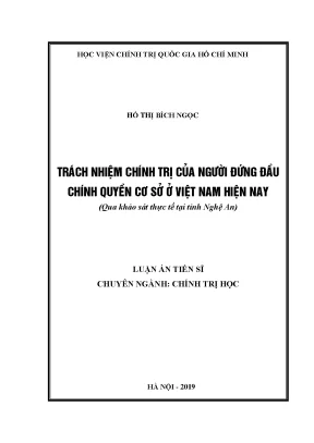 Trách Nhiệm Chính Trị Của Lãnh Đạo Chính Quyền Cơ Sở Tại 