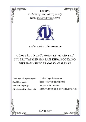 Giải pháp nâng cao quản lý văn thư lưu trữ tại Viện Hàn 