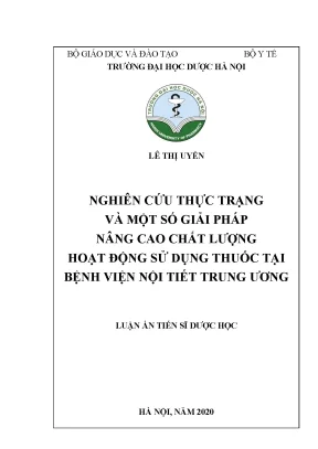Nâng cao chất lượng sử dụng thuốc tại bệnh viện nội tiết 