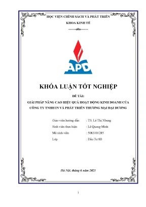 Giải pháp nâng cao hiệu quả kinh doanh cho công ty TNHH