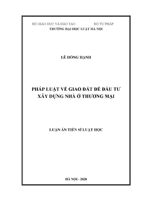 Nghiên cứu pháp luật về giao đất cho đầu tư xây dựng nhà