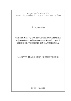 Chi trả dịch vụ môi trường rừng và sinh kế cộng đồng tại 