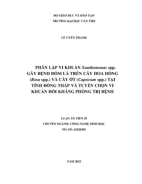 Nghiên cứu vi khuẩn Xanthomonas spp gây bệnh trên hoa 
