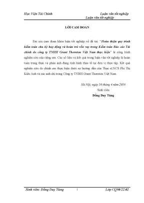 Quy trình kiểm toán chu kỳ huy động và hoàn trả vốn vay