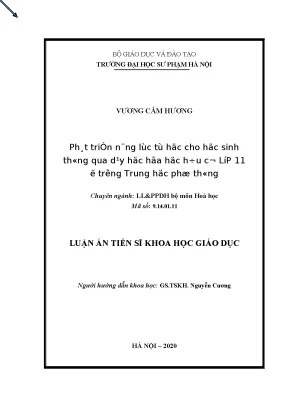 Phát triển năng lực tự học hóa học hữu cơ cho học sinh