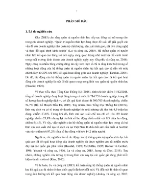 Mối Quan Hệ Giữa Quản Trị Nguồn Nhân Lực và Hiệu Quả 