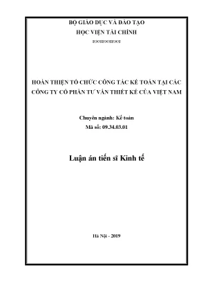 Cải tiến công tác kế toán tại công ty cổ phần tư vấn
