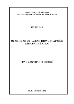Quan hệ Ấn Độ - ASEAN trong thế kỷ XXI: Phân tích và Xu 
