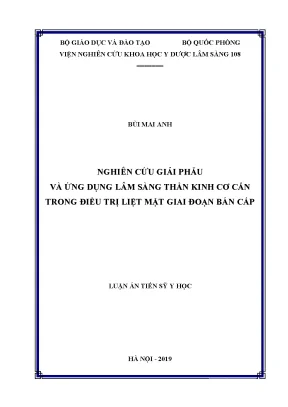 Nghiên cứu ứng dụng thần kinh cơ cắn trong điều trị liệt mặt