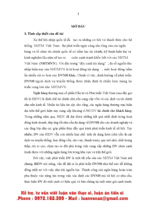Phát triển dịch vụ ngân hàng tại BIDV: Chiến lược và 