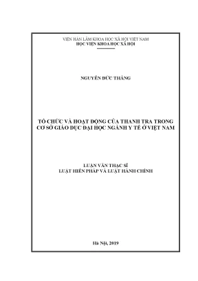 Tổ chức và hoạt động thanh tra trong giáo dục đại học