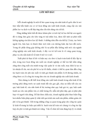 Chi phí sản xuất và giá thành sản phẩm tại công ty quy