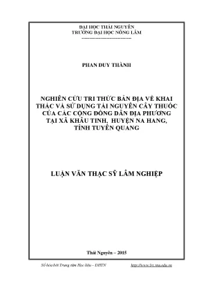 Nghiên cứu tri thức bản địa về khai thác và sử dụng cây 