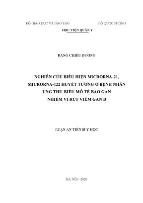 Nghiên cứu microrna 21 và microrna 122 trong huyết tương 
