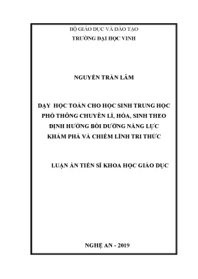 Dạy Học Toán Cho Học Sinh Trung Học Chuyên Lí Hóa Sinh: 