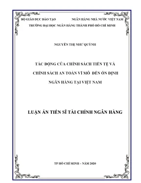 Tác động của chính sách tiền tệ và an toàn vĩ mô đến ổn