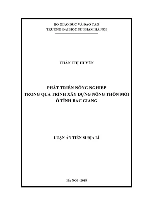 Phát triển nông nghiệp và xây dựng nông thôn mới tại Bắc 