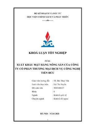 Xuất khẩu nông sản: Luận văn tốt nghiệp Công ty Tiến Đức
